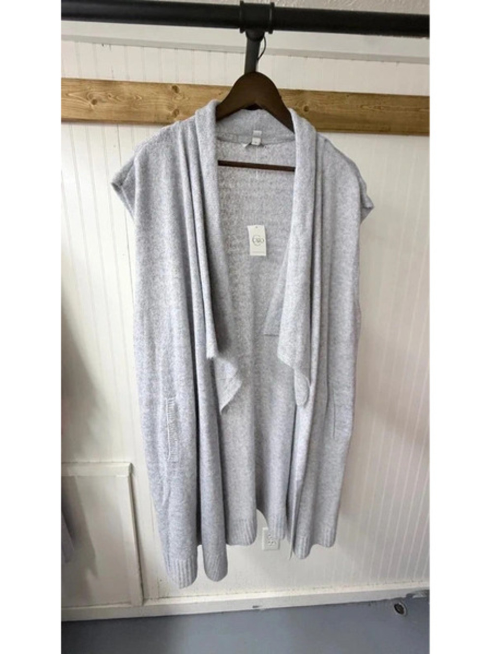 Cato gray open front cardigan new 18/20 resort lagenlook soft office light weigh